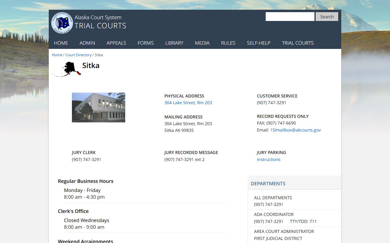 Sitka Superior Court probate records directory
